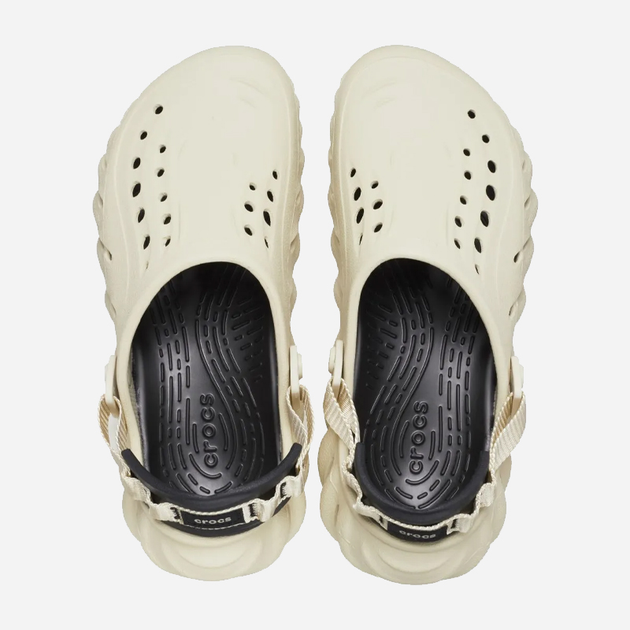 Жіночі крокси Crocs Echo 207937-2YJ 39-40 (M7/W9) 25 см Бежевий/Чорний (196265357864) - зображення 3
