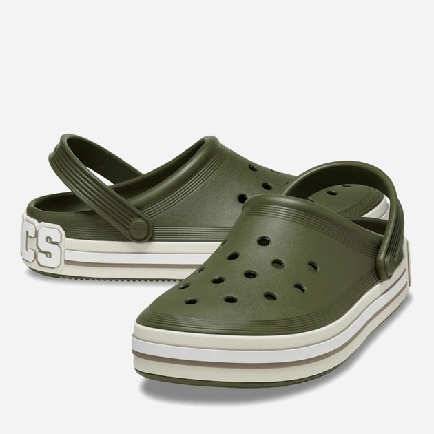 Chodaki męskie Crocs Off Court Logo 209651-309 43-44 (M10/W12) 28 cm Zielone (196265582150) - obraz 3