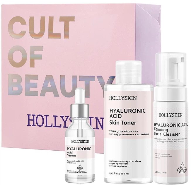 Набор косметики Hollyskin Hyaluronic Acid Basic Care 3 шт (4820200410487) - Фото 1 Набор косметики Hollyskin Hyaluronic Acid Basic Care 3 шт (4820200410487) - изображение 1
