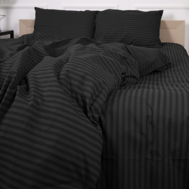 Акция на Простирадло на гумці MirSon 90x190 см Бязь 17-0611 Stripe Black от Rozetka