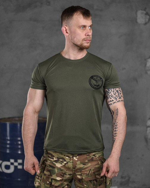 Армейская мужская футболка Военная Разведка потоотводящая XL олива (85910) - изображение 1