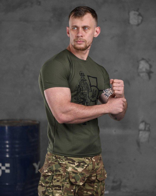 Тактическая мужская потоотводящая футболка ЗСУ солдат S олива (85913) - изображение 2