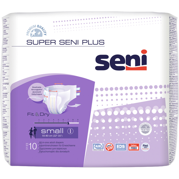 Pieluchomajtki dla dorosłych Seni Super Plus Small 10 szt (5900516691226) - obraz 1