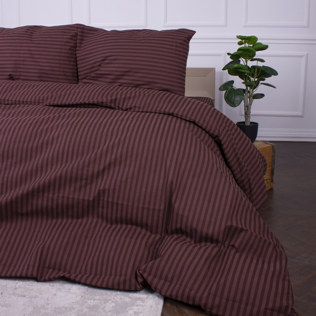 Акція на Підковдра MirSon King Size 220х240 см Ranforce Elite 17-0617 Stripe Brown від Rozetka