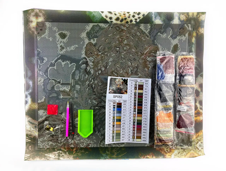 Алмазна мозаїка Погляд леопарда 40х50 см ColorArt SP052 - зображення 3