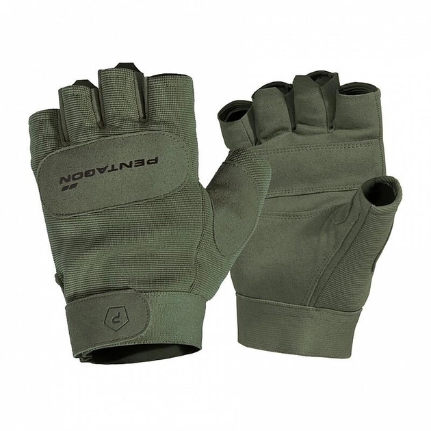Тактичні рукавички Pentagon Duty Mechanic 1/2 Gloves P20010-SH X-Small, Олива (Olive) - зображення 1