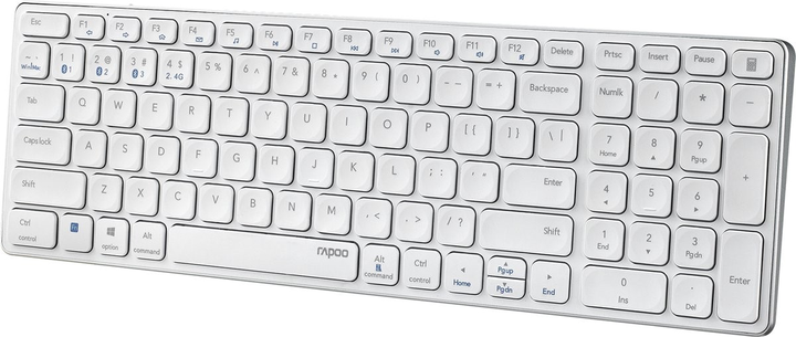 Клавіатура бездротова Rapoo E9700M Multimode Wireless White (2173660000) - зображення 2