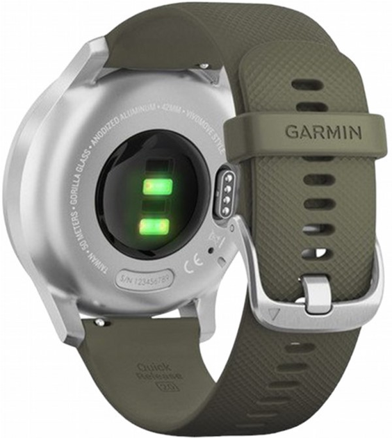 Смарт-годинник Garmin Vivomove Style Silver-Moss Green (010-02240-21) - зображення 6