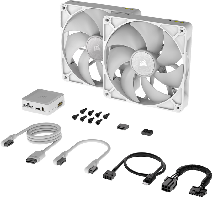 Набір вентиляторів Corsair iCUE Link RX140 RGB PWM Dual Pack White (CO-9051024-WW) - зображення 2