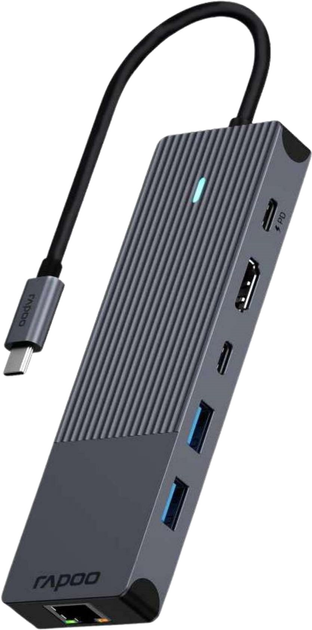 USB-C хаб Rapoo 6 в 1 Black (6940056114105) - зображення 1