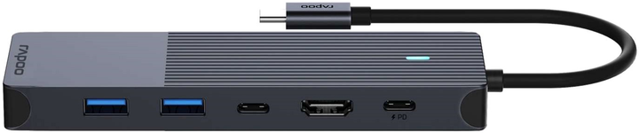 Hub USB-C Rapoo 6 w 1 Black (6940056114105) - obraz 5