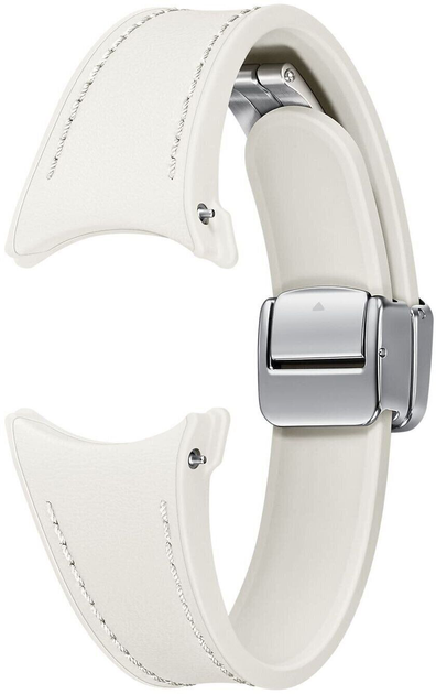Pasek Samsung D-Buckle Hybrid Eco-Leather Band (S/M) do Samsung Galaxy Watch 4/4 Classic/5/5 Pro/6/6 Classic Cream (8806095073460) - obraz 1