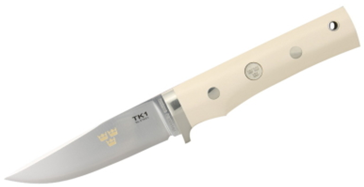 Нож Fallkniven Тк1 "Tre Kronor" 3G, слоновая кость, кожаные ножны - изображение 1