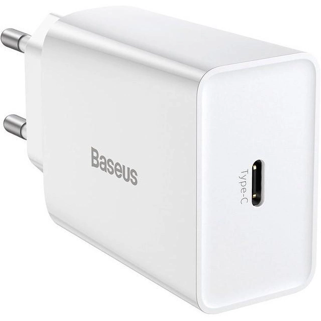 Сетевое зарядное устройство Baseus USB Type C 20W Speed ​​Mini Quick Charger White (CCFS-SN02) - изображение 2
