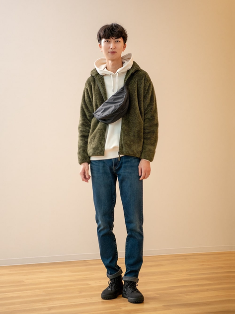 Куртка демисезонная Шерпа мужская Uniqlo 951074267 3XL Зеленая (1159799902) - изображение 12