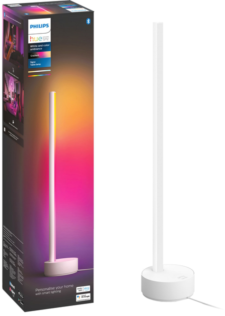 Inteligentna lampa stołowa Philips Hue Signe, 2000K-6500K, RGB, Gradient, ZigBee, Bluetooth, ściemnianie 55 cm White (8718696176238) - obraz 2