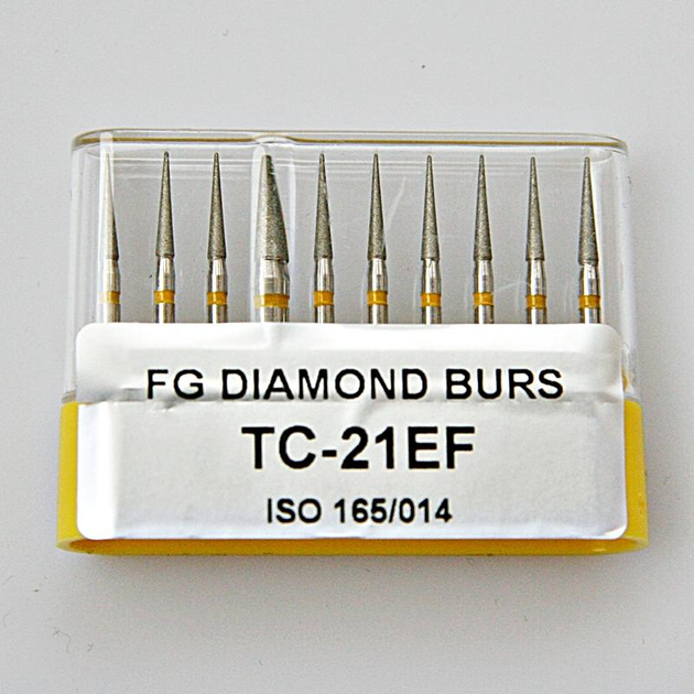 Бор алмазный FG стоматологический турбинный наконечник упаковка 10 шт UMG КОНУС 1,4/8,0 мм 314.165.504.014 - изображение 1