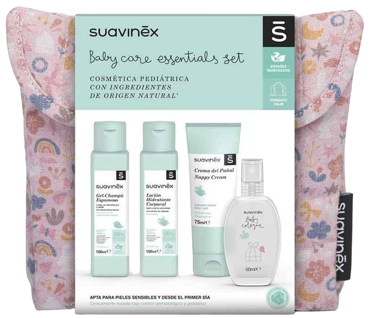 Дитячий набір Suavinex Baby Care Pink Essential (8426420076449) - зображення 1
