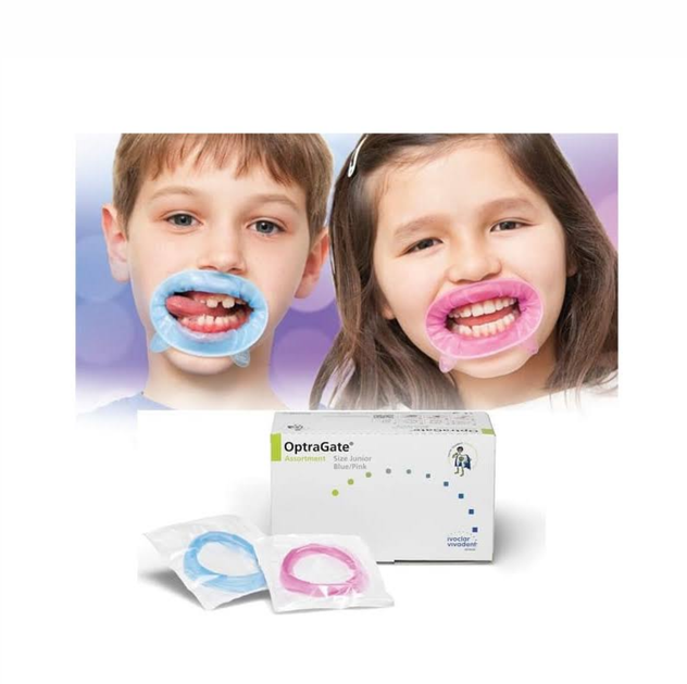 Ретрактор OptraGate Junior 3D для щік та губ дитячий (рожевий+синій), 40 шт - зображення 2