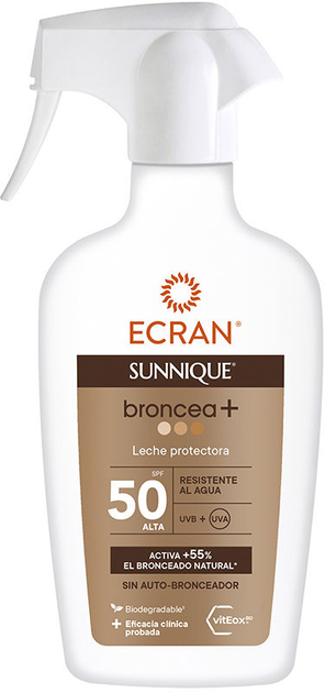 Сонцезахисний лосьйон з бронзатором Ecran Sunnique Broncea Pistola Spf50 270 мл (8411135007055) - зображення 1