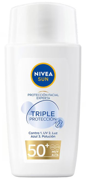 Fluid do twarzy przeciwsłoneczny Nivea Sun Triple Proteccion Fluido Ultraligero Facial Spf50 40 ml (4005900997791) - obraz 1