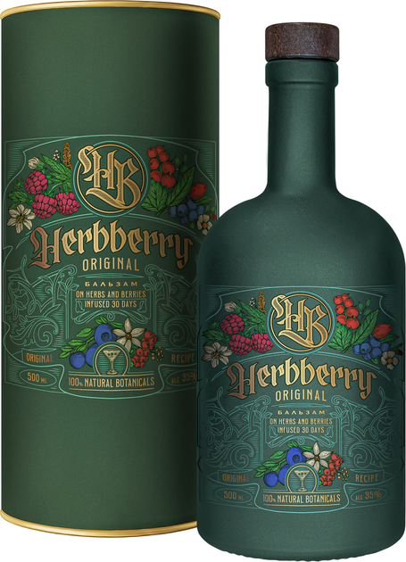Бальзам Herbberry Original 0.5 л 35% в подарочной упаковке (4820275490490) - изображение 1