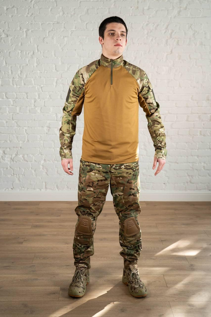 Форма тактическая брюки с наколенниками и убакс рип-стоп CoolMax tactical Мультикам Койот (567) , S - изображение 1