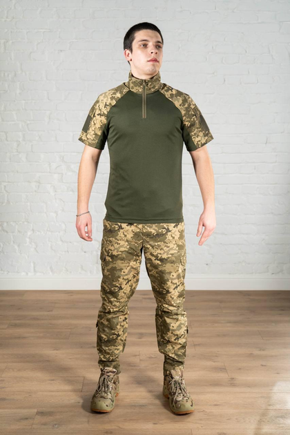 Військова форма убакс з коротким рукавом та штани CoolMax ріп-стоп tactical Піксель Олива (587) , M - зображення 1
