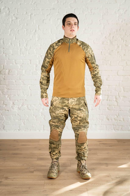 Форма армейская убакс и штаны с наколенниками CoolMax рип-стоп tactical Пиксель Койот (595) , 2XL - изображение 1