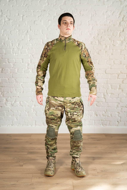 Форма тактическая убакс и штаны с наколенниками ХБ рип-стоп tactical Мультикам Олива (600) , XL - зображення 1