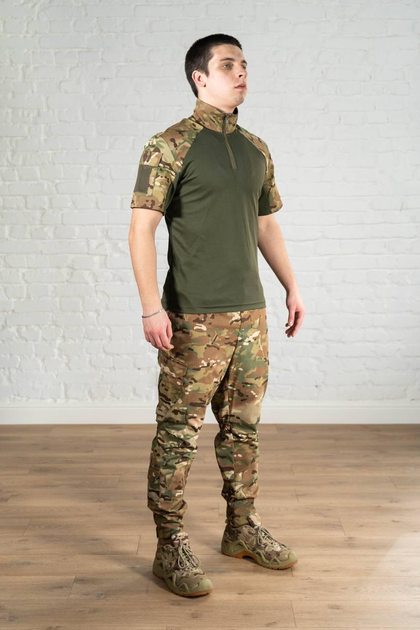 Форма военная брюки и убакс с коротким рукавом рип-стоп CoolMax tactical Олива Мультикам (590) , 3XL - изображение 2