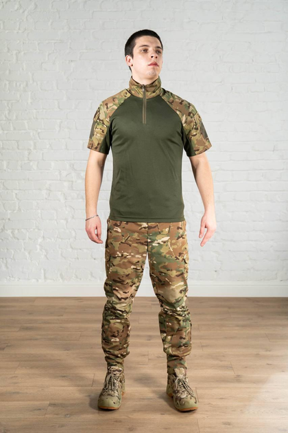 Форма военная брюки и убакс с коротким рукавом рип-стоп CoolMax tactical Олива Мультикам (590) , XL - изображение 1