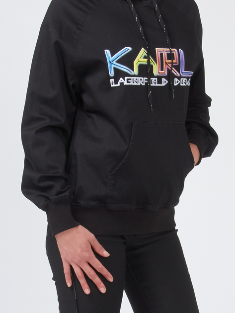 Худі жіноче Karl Lagerfeld KLWJ0027SK02238W1-001 M Чорне (9000005883678) - зображення 3