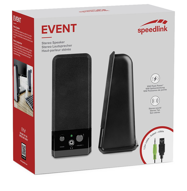 System akustyczny SpeedLink  Event Stereo Speakers BLACK (4027301955156) - obraz 1