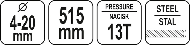 Nożyce hydrauliczne Yato YT-22872 515 mm 4-20 mm (5906083228728) - obraz 3