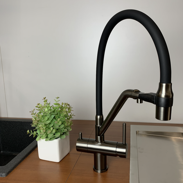 Кухонный кран KOER KB-72006-07 "Графит" с выходом для питьевой воды - изображение 5