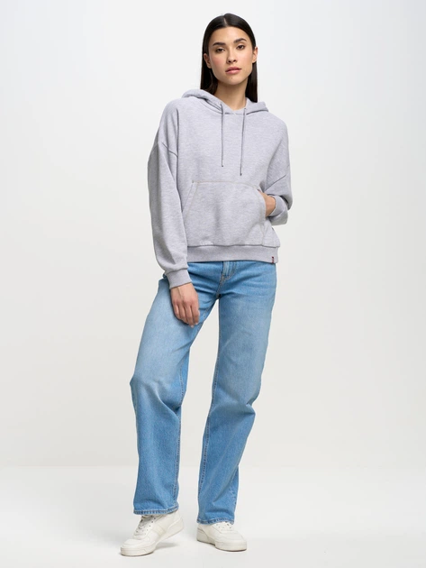 Bluza damska z kapturem kangurka Big Star Susana XL Szara (5900714640927) - obraz 3