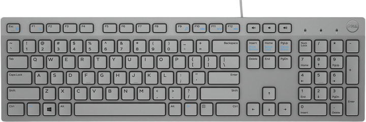 Мультимедійна клавіатура дротова Dell 580-ADHR USB Grey (KB216-GY-ENG-INT) - зображення 1