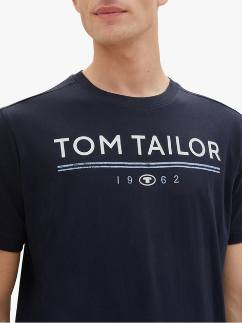 Футболка Tom Tailor T-SHIRT WITH A LOGO PRIN S Темно-синій 1040988-10668 - Фото 3 Футболка Tom Tailor T-SHIRT WITH A LOGO PRIN S Темно-синій 1040988-10668 - изображение 3