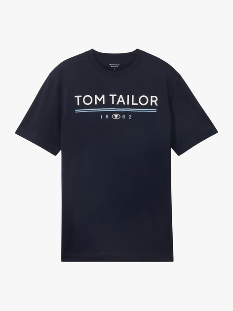 Футболка Tom Tailor T-SHIRT WITH A LOGO PRIN S Темно-синій 1040988-10668 - Фото 5 Футболка Tom Tailor T-SHIRT WITH A LOGO PRIN S Темно-синій 1040988-10668 - изображение 5
