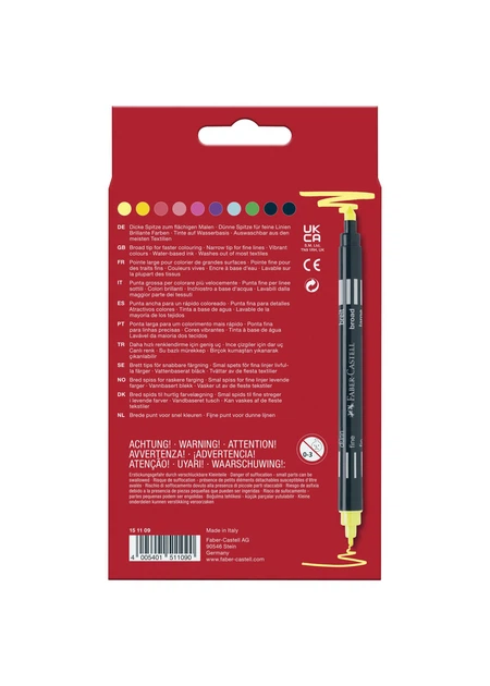 Фломастеры 10 цв. FABER CASTELL Fibre -Tip Neon двусторонние (151109) - Фото 2 Фломастеры 10 цв. FABER CASTELL Fibre -Tip Neon двусторонние (151109) - изображение 2
