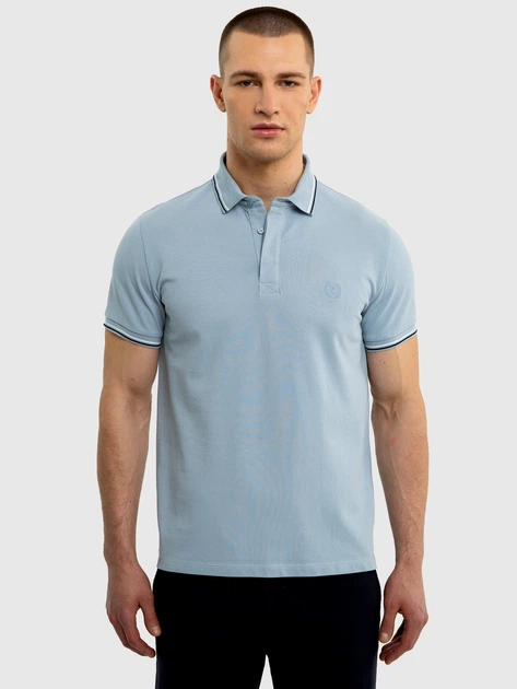 Поло довге чоловіче Big Star Cardi S Блакитне (5900714699659) - зображення 1