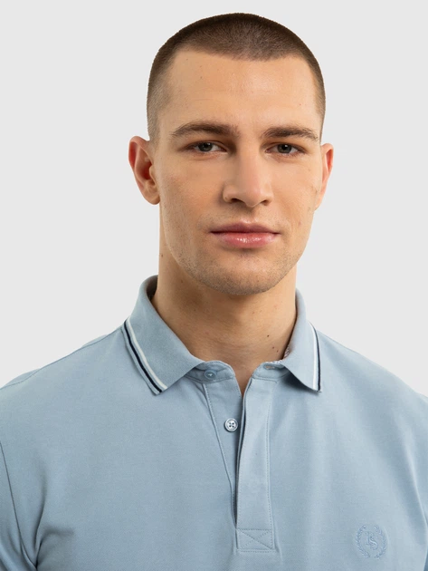 Поло довге чоловіче Big Star Cardi S Блакитне (5900714699659) - зображення 6