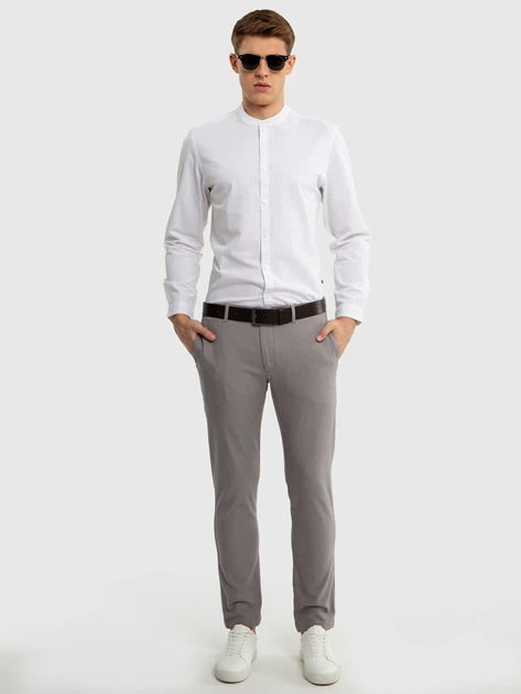 Сорочка бавовняна чоловіча Big Star Janer M Біла (5900714716332) - зображення 4