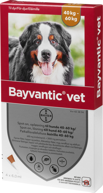 Краплі від кліщів Bayvantic Vet для собак over 40 кг (7046264238943) - зображення 1