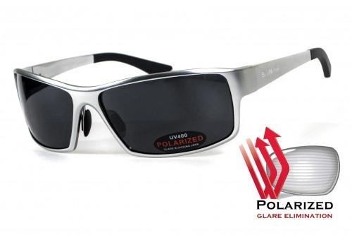 Очки поляризационные BluWater Alumination-1 Silver Polarized (gray) серые - изображение 1