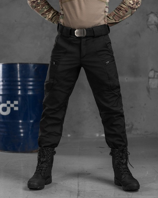 Тактические штаны софтшел черные draft высокая талия XS - изображение 1