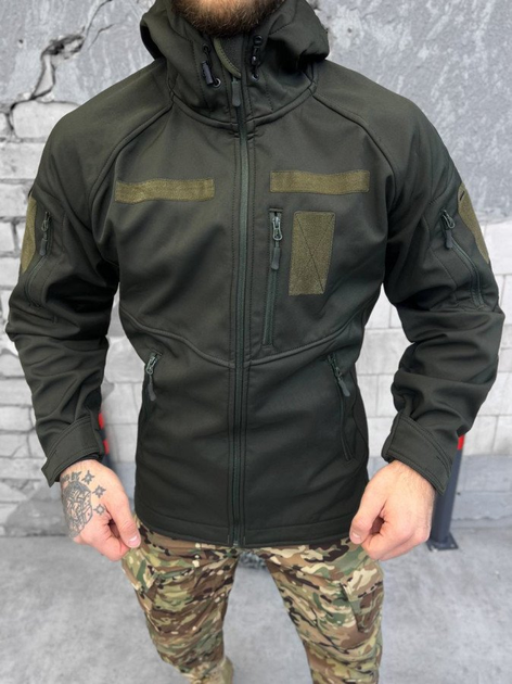 Тактическая куртка softshell софтшел олива флис L - изображение 1