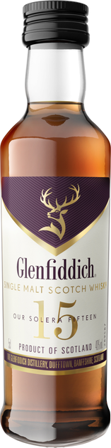 Віскі Glenfiddich 15 років витримки 0.05 л 40% (5010327326115) - зображення 1