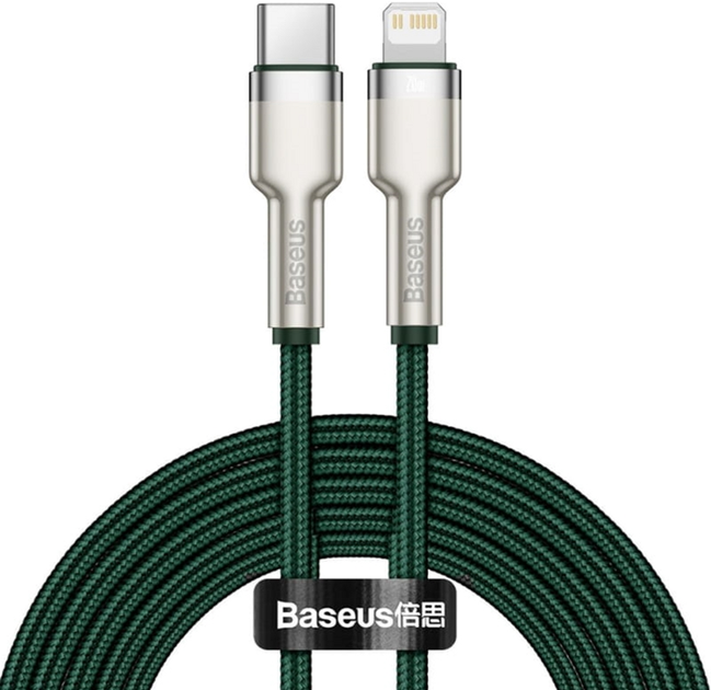 Kabel Baseus USB Type-C - Lightning 2 m Green (CATLJK-B06) - obraz 1